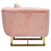 Venus Chair in Blush Pink Velvet w/ Contrasting Pillows & Gold Finished Metal Base by Diamond Sofa - Furniture City (CA)l