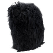 18" Square Accent Pillow by Diamond Sofa in Black Dual-Sided Faux Fur - Furniture City (CA)l