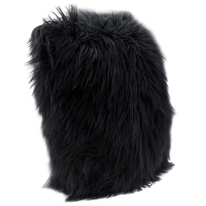 18" Square Accent Pillow by Diamond Sofa in Black Dual-Sided Faux Fur - Furniture City (CA)l