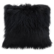 18" Square Accent Pillow by Diamond Sofa in Black Dual-Sided Faux Fur - Furniture City (CA)l