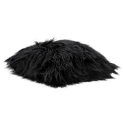 18" Square Accent Pillow by Diamond Sofa in Black Dual-Sided Faux Fur - Furniture City (CA)l