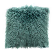 18" Square Accent Pillow by Diamond Sofa in Teal Dual-Sided Faux Fur - Furniture City (CA)l