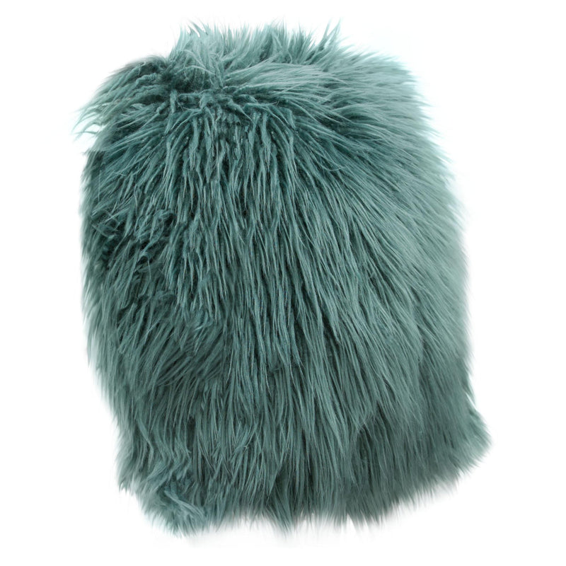 18" Square Accent Pillow by Diamond Sofa in Teal Dual-Sided Faux Fur - Furniture City (CA)l