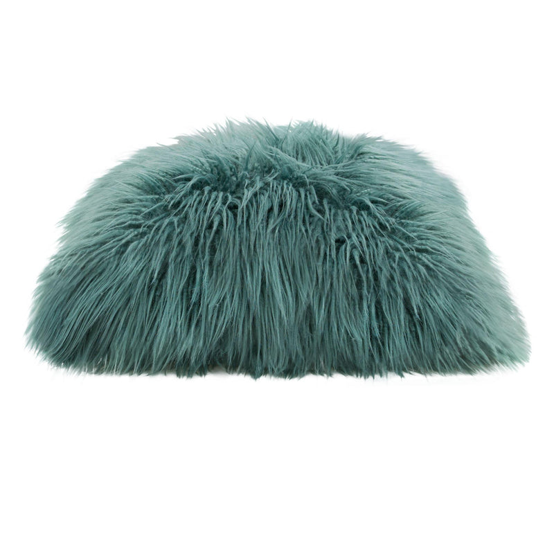 18" Square Accent Pillow by Diamond Sofa in Teal Dual-Sided Faux Fur - Furniture City (CA)l