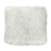 18" Square Accent Pillow by Diamond Sofa in White Dual-Sided Faux Fur - Furniture City (CA)l