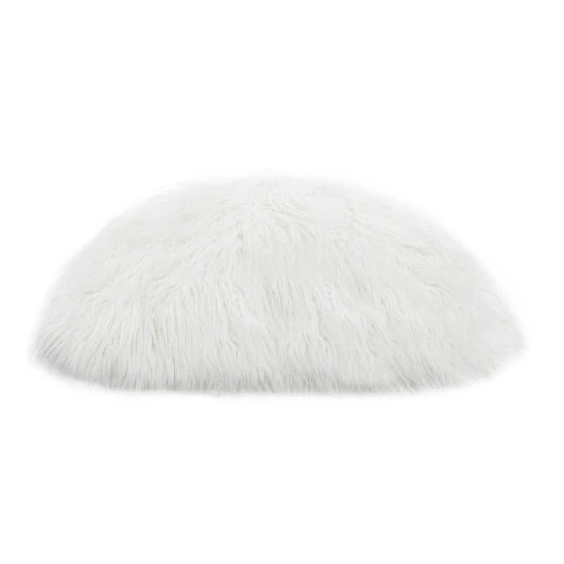 18" Square Accent Pillow by Diamond Sofa in White Dual-Sided Faux Fur - Furniture City (CA)l