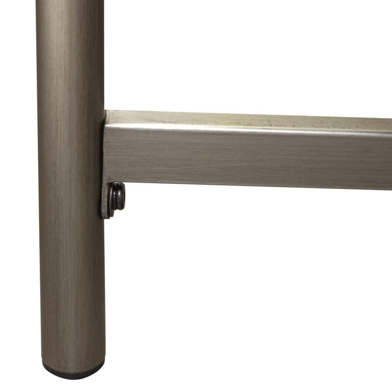 Atwood 40" Round Cocktail Table w/ Grey Oak Veneer Top & Brushed Silver Metal Base by Diamond Sofa - Furniture City (CA)l