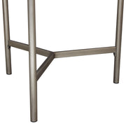 Atwood 22" Round End Table w/ Grey Oak Veneer Top & Brushed Silver Metal Base by Diamond Sofa - Furniture City (CA)l