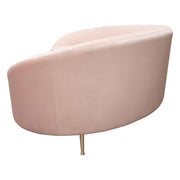 Celine Curved Sofa with Contoured Back in Blush Pink Velvet and Gold Metal Legs by Diamond Sofa - Furniture City (CA)l
