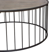 Gibson 38" Round Cocktail Table with Grey Oak Finished Top and Metal Base by Diamond Sofa - Furniture City (CA)l