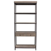 Sequoia 87" 2-Drawered Shelf Unit in Grey Oak Finish with Iron Frame by Diamond Sofa - Furniture City (CA)l