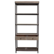 Sequoia 87" 2-Drawered Shelf Unit in Grey Oak Finish with Iron Frame by Diamond Sofa - Furniture City (CA)l