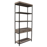 Sequoia 87" 2-Drawered Shelf Unit in Grey Oak Finish with Iron Frame by Diamond Sofa - Furniture City (CA)l