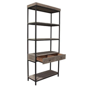 Sequoia 87" 2-Drawered Shelf Unit in Grey Oak Finish with Iron Frame by Diamond Sofa - Furniture City (CA)l
