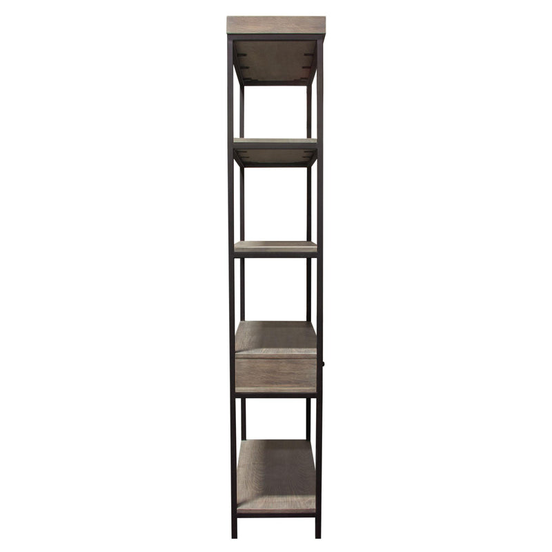 Sequoia 87" 2-Drawered Shelf Unit in Grey Oak Finish with Iron Frame by Diamond Sofa - Furniture City (CA)l
