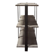 Sherman 59" 3-Tiered Shelf Unit in Grey Oak Finish with Iron Supports by Diamond Sofa - Furniture City (CA)l