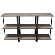 Sherman 59" 3-Tiered Shelf Unit in Grey Oak Finish with Iron Supports by Diamond Sofa - Furniture City (CA)l