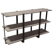 Sherman 59" 3-Tiered Shelf Unit in Grey Oak Finish with Iron Supports by Diamond Sofa - Furniture City (CA)l