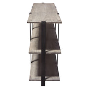 Sherman 59" 3-Tiered Shelf Unit in Grey Oak Finish with Iron Supports by Diamond Sofa - Furniture City (CA)l