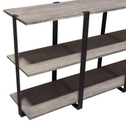 Sherman 59" 3-Tiered Shelf Unit in Grey Oak Finish with Iron Supports by Diamond Sofa - Furniture City (CA)l