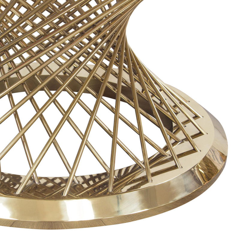 Solstice 35" Round Cocktail Table with Genuine Marble Top and Polished Gold Spiral Spoked Base by Diamond Sofa - Furniture City (CA)l