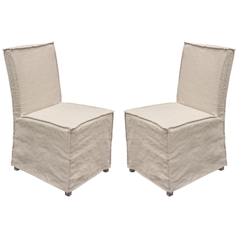 Sonoma 2-Pack Dining Chairs with Wood Legs and Sand Linen Removable Slipcover by Diamond Sofa - Furniture City (CA)l