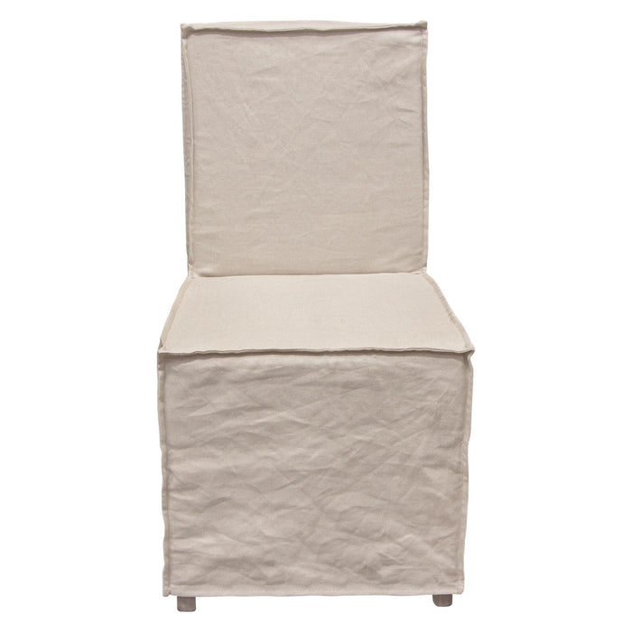 Sonoma 2-Pack Dining Chairs with Wood Legs and Sand Linen Removable Slipcover by Diamond Sofa