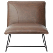 Jordan Armless Accent Chair in Chocolate Leatherette with Chrome Metal Base by Diamond Sofa - Furniture City (CA)l