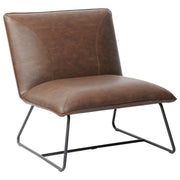 Jordan Armless Accent Chair in Chocolate Leatherette with Chrome Metal Base by Diamond Sofa - Furniture City (CA)l