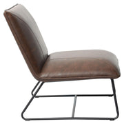 Jordan Armless Accent Chair in Chocolate Leatherette with Chrome Metal Base by Diamond Sofa - Furniture City (CA)l