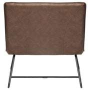 Jordan Armless Accent Chair in Chocolate Leatherette with Chrome Metal Base by Diamond Sofa - Furniture City (CA)l
