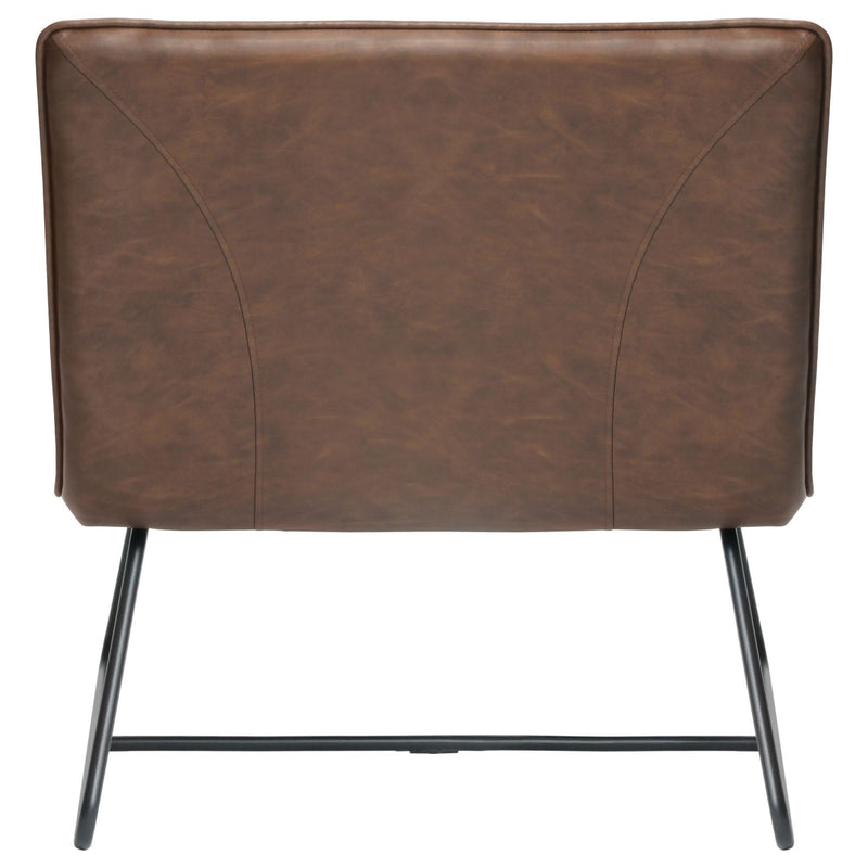 Jordan Armless Accent Chair in Chocolate Leatherette with Chrome Metal Base by Diamond Sofa - Furniture City (CA)l