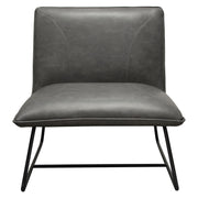 Jordan Armless Accent Chair in Weathered Grey Leatherette with Black Metal Base by Diamond Sofa - Furniture City (CA)l