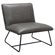 Jordan Armless Accent Chair in Weathered Grey Leatherette with Black Metal Base by Diamond Sofa - Furniture City (CA)l