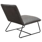 Jordan Armless Accent Chair in Weathered Grey Leatherette with Black Metal Base by Diamond Sofa - Furniture City (CA)l