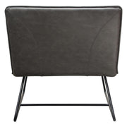 Jordan Armless Accent Chair in Weathered Grey Leatherette with Black Metal Base by Diamond Sofa - Furniture City (CA)l