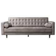 Juniper Tufted Sofa in Champagne Grey Velvet with (2) Bolster Pillows by Diamond Sofa - Furniture City (CA)l