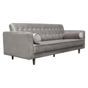 Juniper Tufted Sofa in Champagne Grey Velvet with (2) Bolster Pillows by Diamond Sofa - Furniture City (CA)l