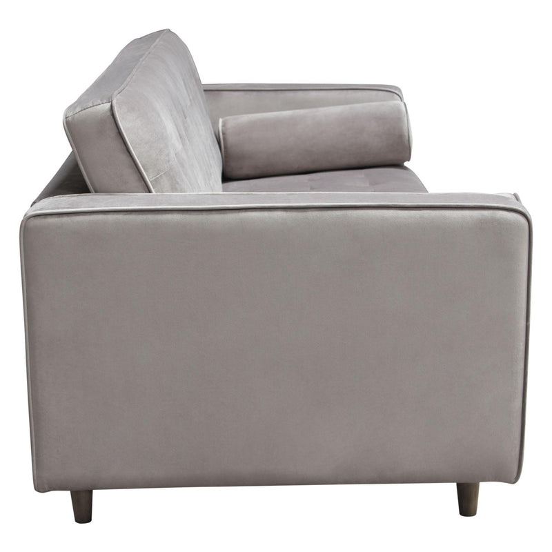 Juniper Tufted Sofa in Champagne Grey Velvet with (2) Bolster Pillows by Diamond Sofa - Furniture City (CA)l