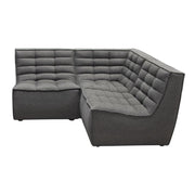 Marshall 3PC Corner Modular Sectional w/ Scooped Seat in Grey Fabric by Diamond Sofa - Furniture City (CA)l