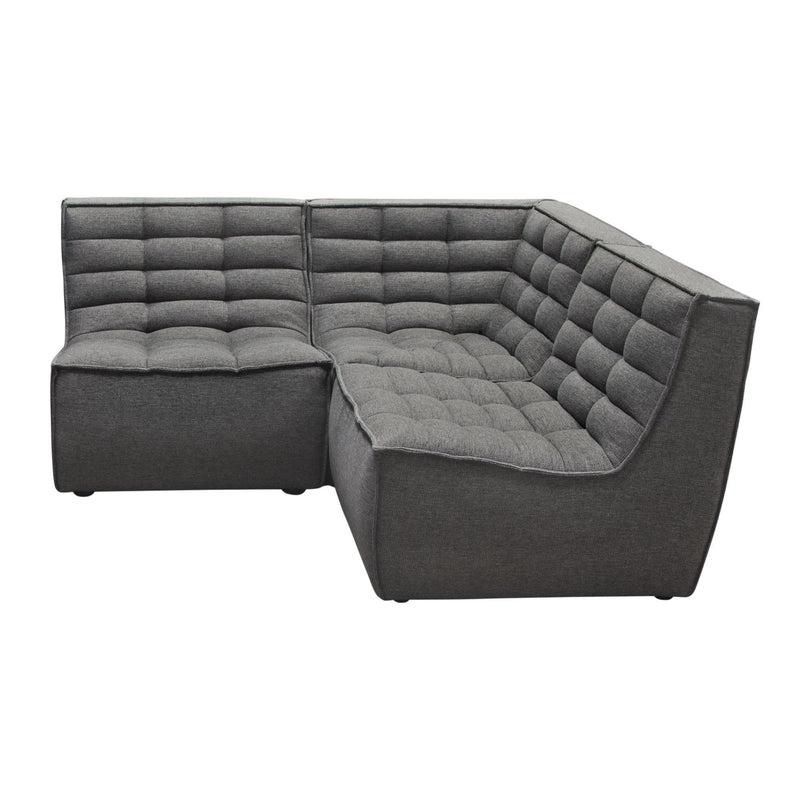 Marshall 3PC Corner Modular Sectional w/ Scooped Seat in Grey Fabric by Diamond Sofa - Furniture City (CA)l