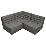 Marshall 3PC Corner Modular Sectional w/ Scooped Seat in Grey Fabric by Diamond Sofa - Furniture City (CA)l
