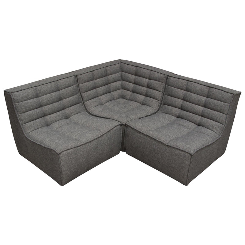 Marshall 3PC Corner Modular Sectional w/ Scooped Seat in Grey Fabric by Diamond Sofa - Furniture City (CA)l