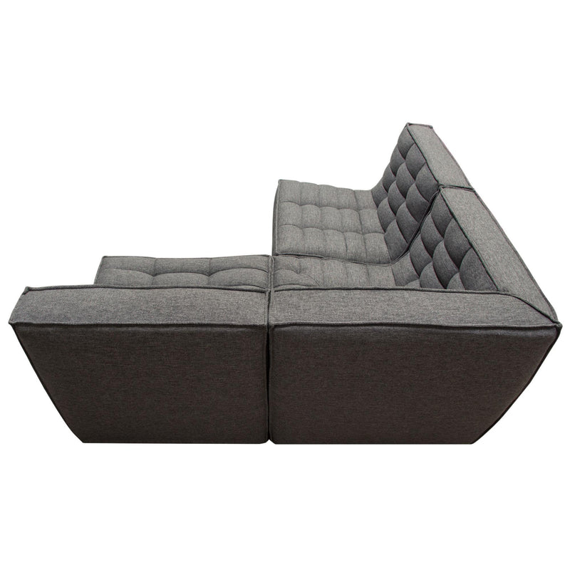 Marshall 3PC Corner Modular Sectional w/ Scooped Seat in Grey Fabric by Diamond Sofa - Furniture City (CA)l