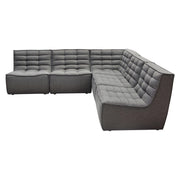 Marshall 5PC Corner Modular Sectional w/ Scooped Seat in Grey Fabric by Diamond Sofa - Furniture City (CA)l