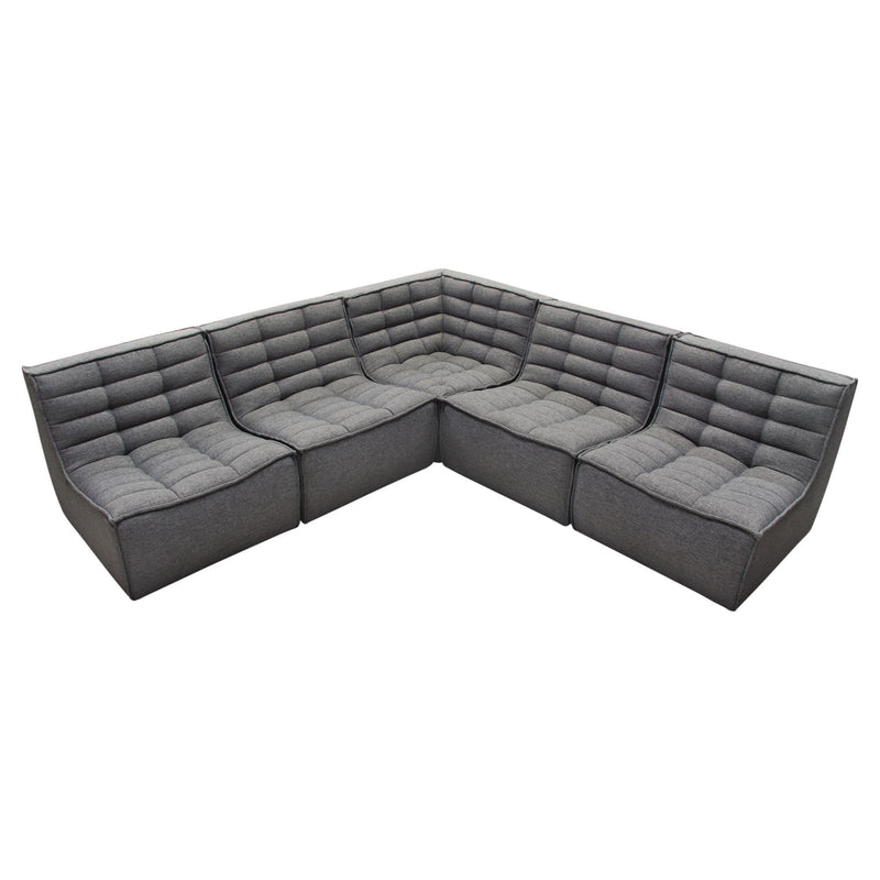 Marshall 5PC Corner Modular Sectional w/ Scooped Seat in Grey Fabric by Diamond Sofa - Furniture City (CA)l