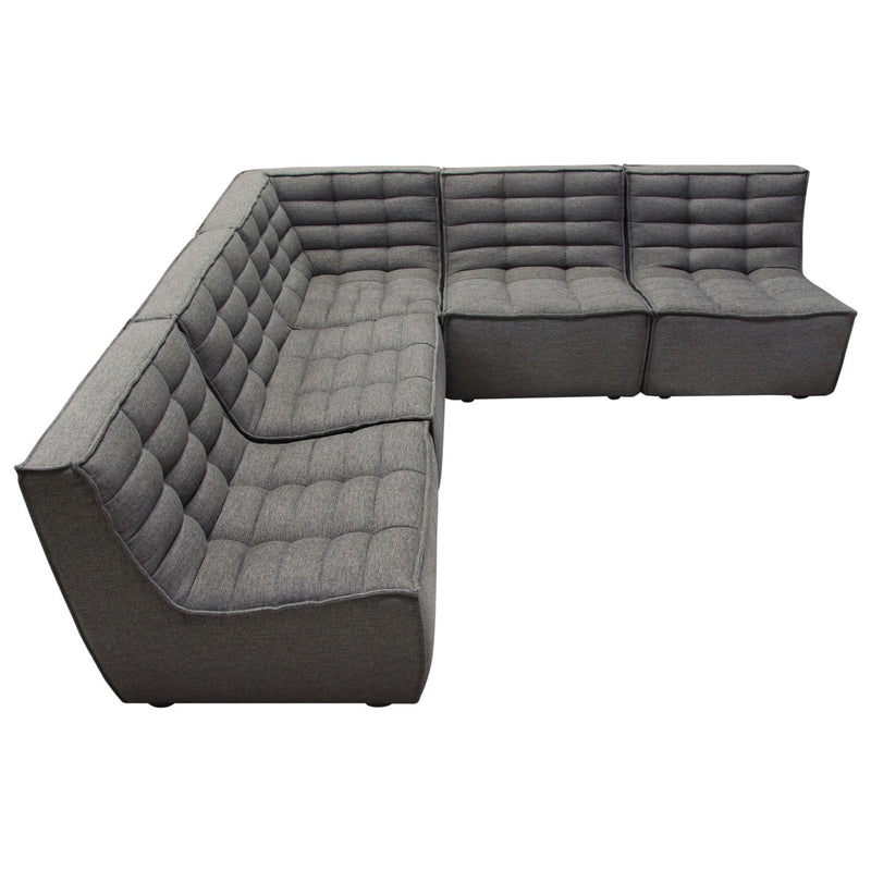 Marshall 5PC Corner Modular Sectional w/ Scooped Seat in Grey Fabric by Diamond Sofa - Furniture City (CA)l