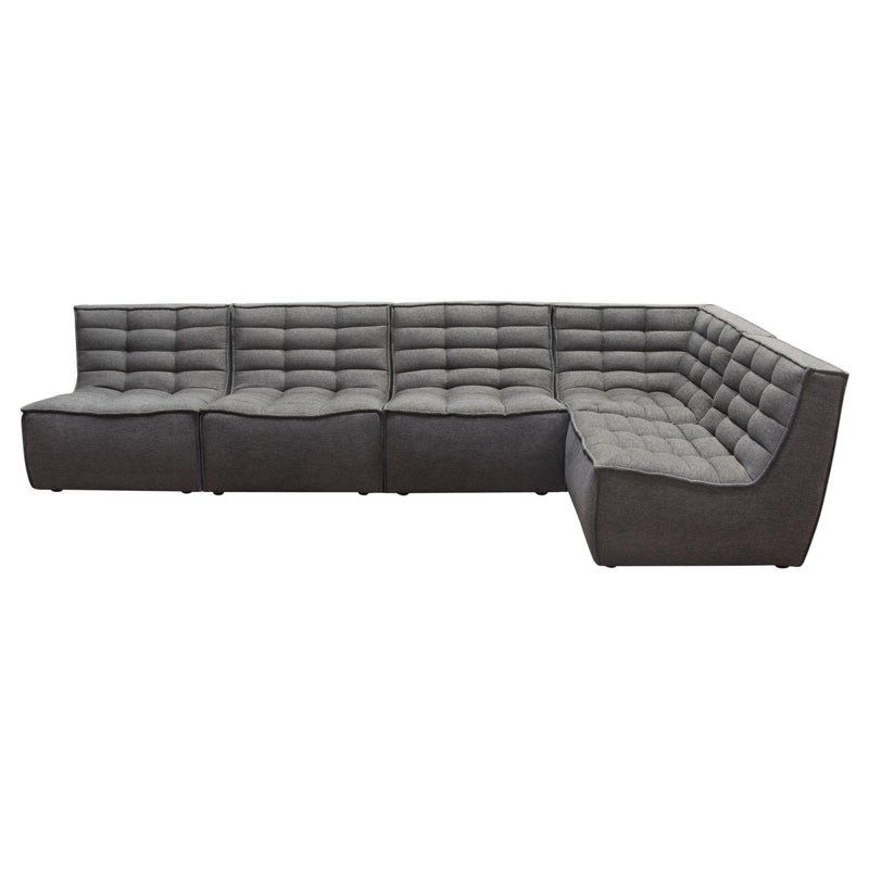Marshall 5PC Corner Modular Sectional w/ Scooped Seat in Grey Fabric by Diamond Sofa - Furniture City (CA)l