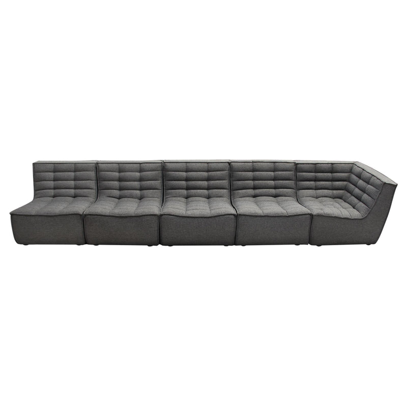 Marshall 5PC Corner Modular Sectional w/ Scooped Seat in Grey Fabric by Diamond Sofa - Furniture City (CA)l