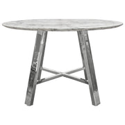 Paris 47" Round Dining Table w/ Faux Marble Top and Chrome Base by Diamond Sofa - Furniture City (CA)l